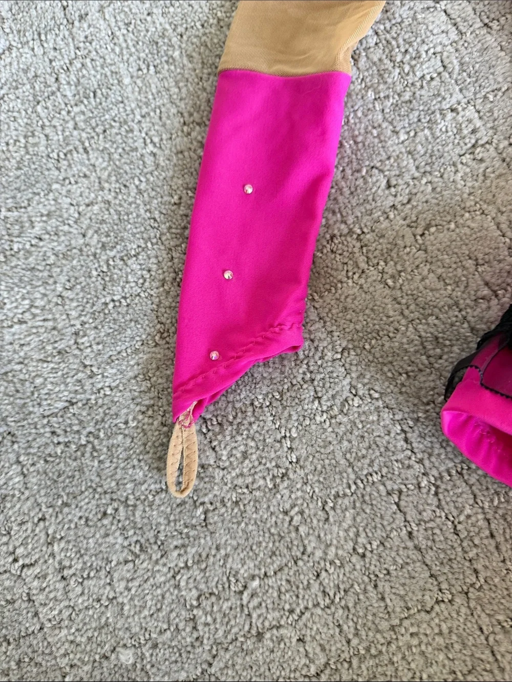 Girls Figure Skating Pink Dress/Costume Dress with Black Trim-custom